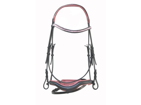 English leather bridle with strass on the browband