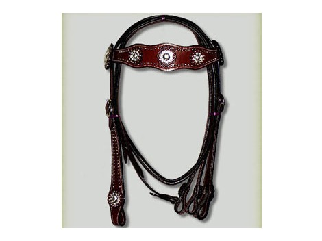 Elite western leather bridle with decorations