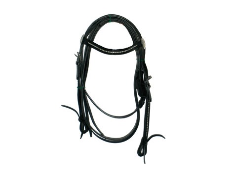 Western Italian leather bridle with strass