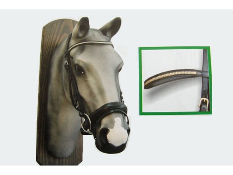 English leather bridle with extra padding and strass on the browband