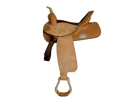 Reining leather saddle
