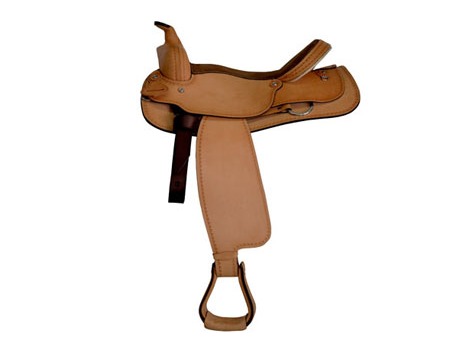Reining leather saddle