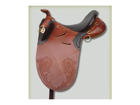 Leather Stock Saddle with horn