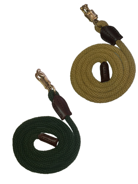 Strong Knitted Lead Rope with leather finish - panic hook