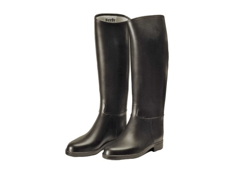Rubber riding boots with padded lining