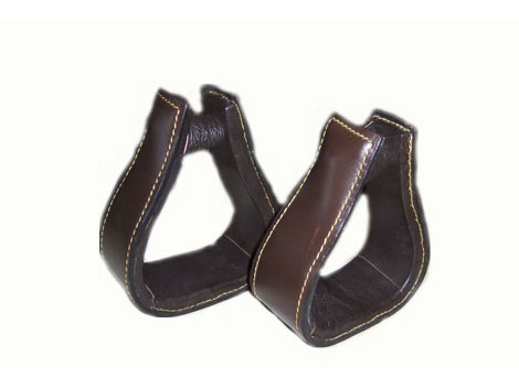 Western leather stirrups