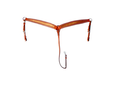 Western leather padded breastplate Poolʼs with horsehair decoration